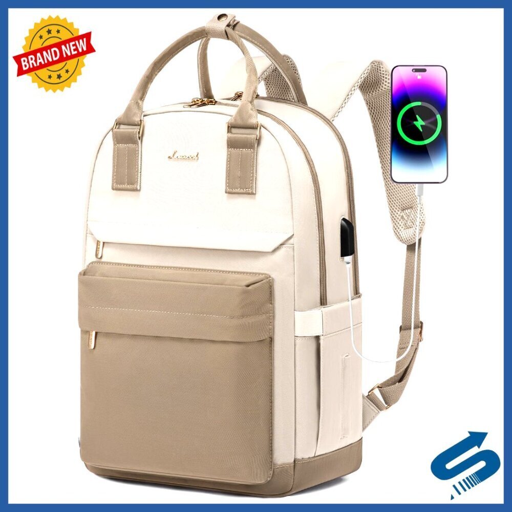 Laptop Backpack with USB Port Waterproof Travel Computer Bag for Work